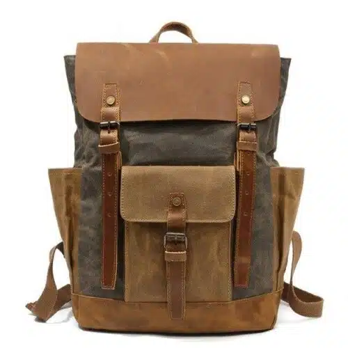 Men's Oil Wax Canvas Backpack Bag