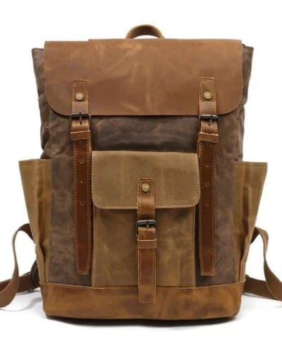 Men's Oil Wax Canvas Backpack Bag