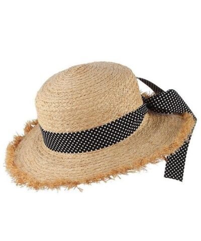 Women's Summer Straw Raffia Woven Ribbon Decor Hat