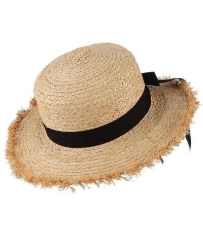 Women's Summer Straw Raffia Woven Ribbon Decor Hat