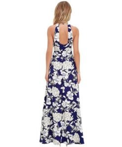 Women's Summer Floral Print Long Maxi Beach Dress