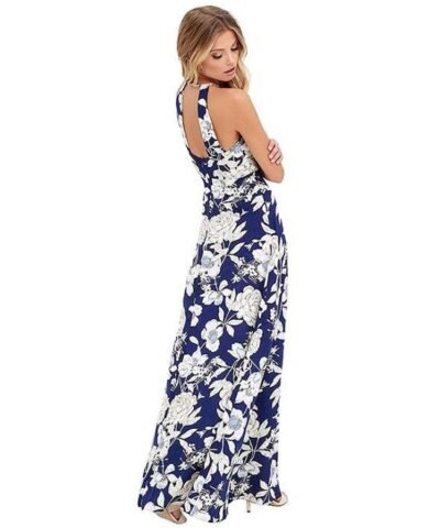 Women's Summer Floral Print Long Maxi Beach Dress