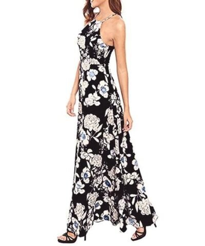 Women's Summer Floral Print Long Maxi Beach Dress