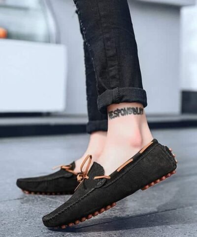 Vancat Men's Braided Lace Dress Loafers