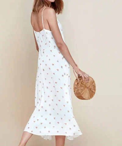 Women's V-Neck Ruffles Print Dot Sleeveless Loose Dress