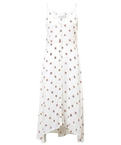 Women's V-Neck Ruffles Print Dot Sleeveless Loose Dress