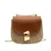 Women's Straw Flap Crossbody Bag