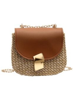Women's Straw Flap Crossbody Bag
