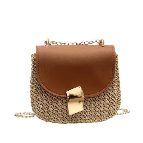 Women's Straw Flap Crossbody Bag