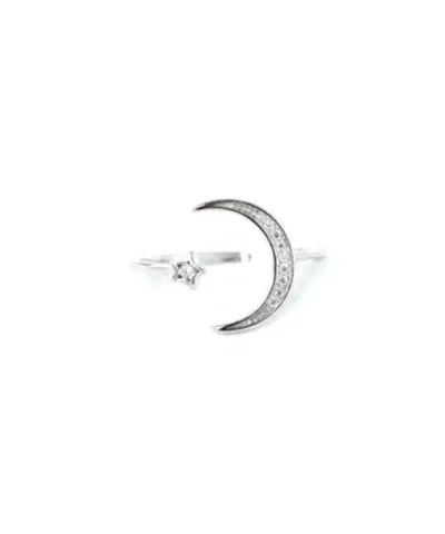 Stroll Girl 925 Silver Stars Moon Ring