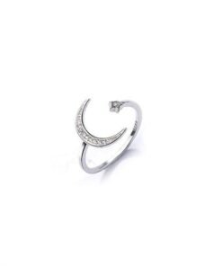 Stroll Girl 925 Silver Stars Moon Ring