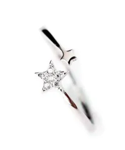 Stroll Girl 925 Sterling Silver Stars Opening Adjustable Ring
