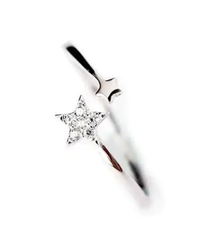 Stroll Girl 925 Sterling Silver Stars Opening Adjustable Ring