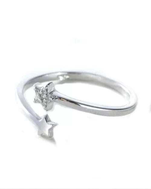 Stroll Girl 925 Sterling Silver Stars Opening Adjustable Ring