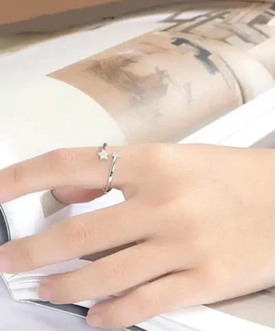 Stroll Girl 925 Sterling Silver Stars Opening Adjustable Ring