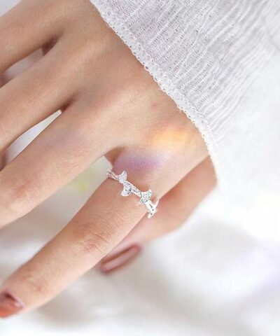 Stroll Girl Sterling Silver Ginkgo Leaf Opening Ring