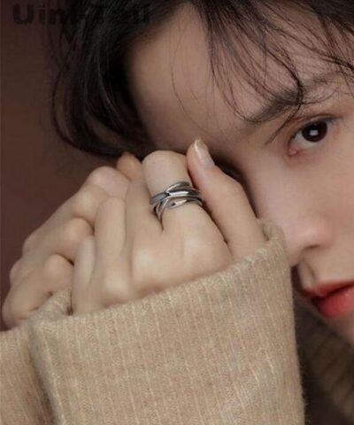 Stroll Girl 925 Silver Hipster Multi-Layer Winding Open Ring