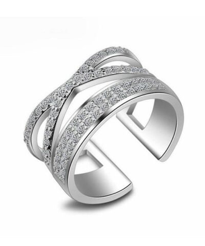 Stroll Girl 925 Sterling Silver X Micro-Inset Adjustable Ring