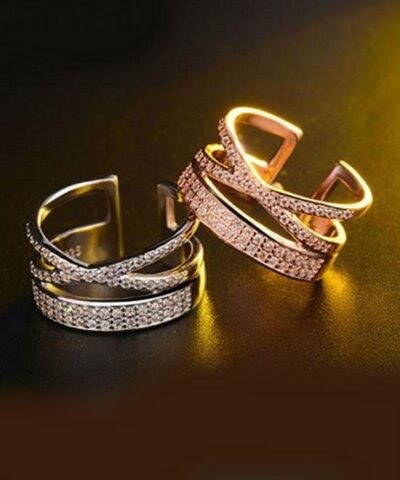 Stroll Girl 925 Sterling Silver X Micro-Inset Adjustable Ring