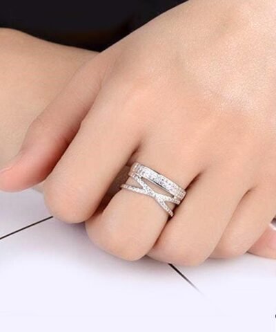 Stroll Girl 925 Sterling Silver X Micro-Inset Adjustable Ring