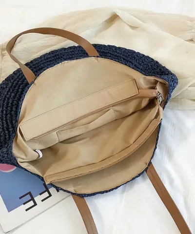 Women's Round Straw Circle Bohemia Totes Bags