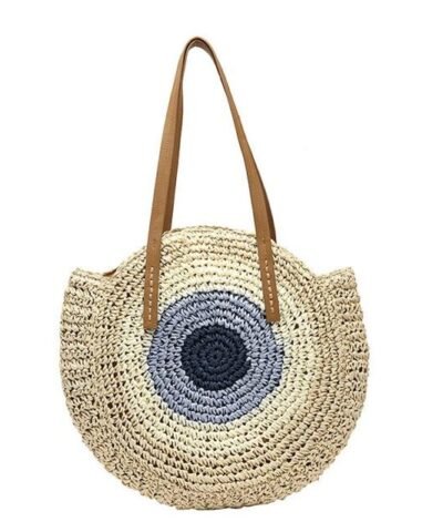 Women's Round Straw Circle Bohemia Totes Bags