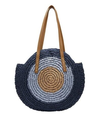 Women's Round Straw Circle Bohemia Totes Bags
