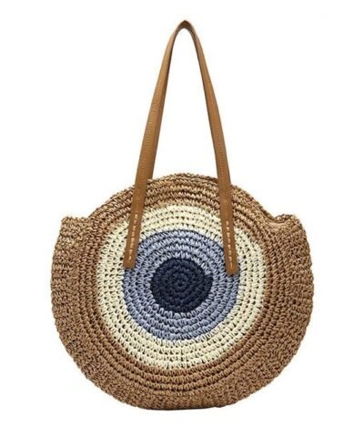 Women's Round Straw Circle Bohemia Totes Bags