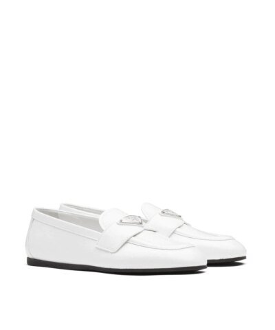 Prada Patent Leather Loafers, White