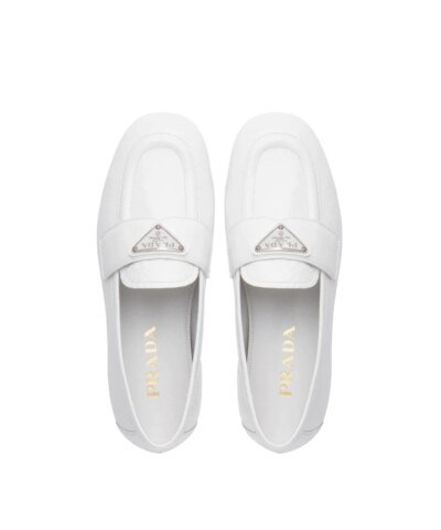Prada Patent Leather Loafers, White