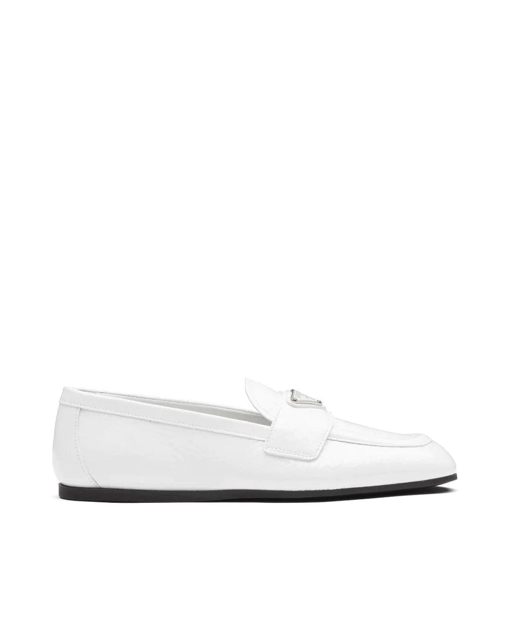 Prada Patent Leather Loafers, White