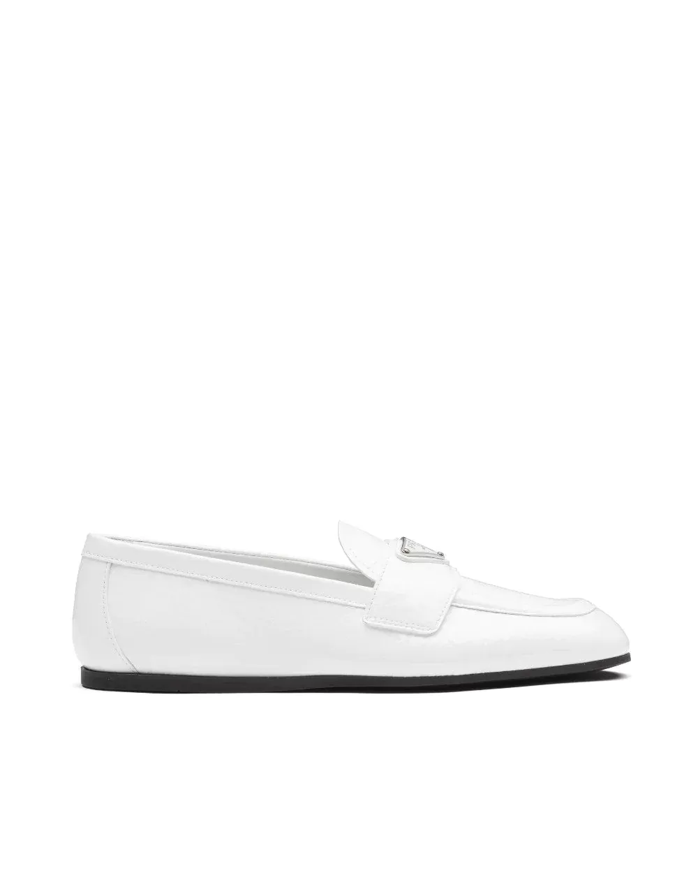 Prada Patent Leather Loafers, White