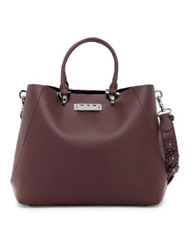 ZAC Zac Posen ETA Large Purple Leather Satchel Handbag