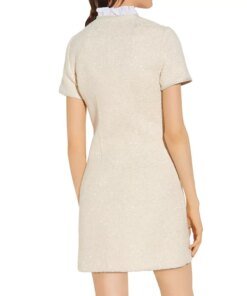 Sandro Taly Tweed Ruffled Collar Dress