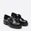 Prada Black Brushed-Leather Mary Jane T-Strap Shoes
