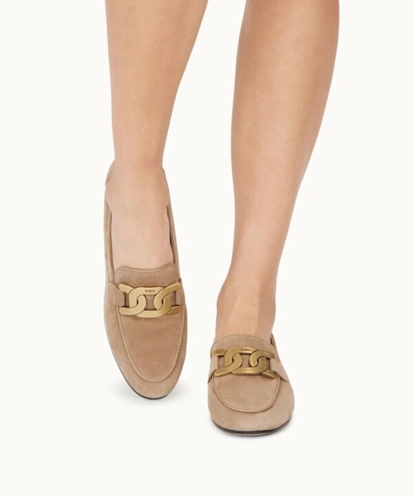Tod's Kate Loafers in Suede - Beige