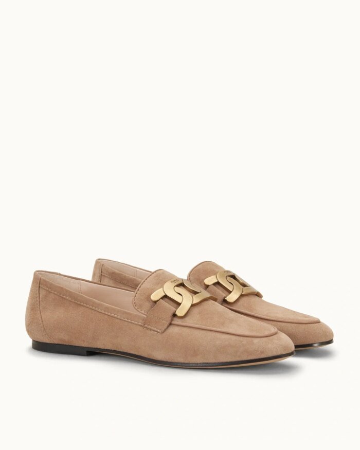 Tod's Kate Loafers in Suede - Beige