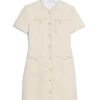 Sandro Taly Tweed Ruffled Collar Dress