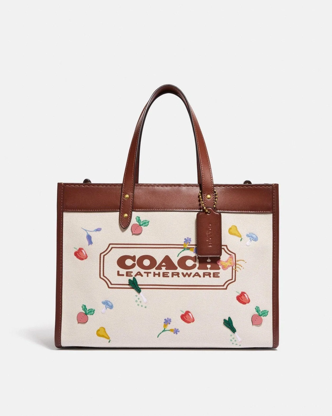 Coach Field Tote 30 With Garden Embroidery Coach Badge
