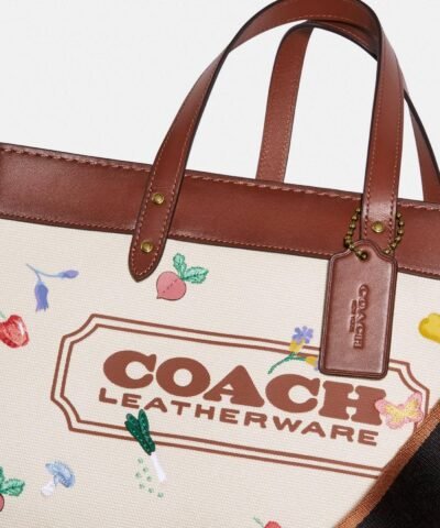 Coach Field Tote 30 With Garden Embroidery Coach Badge