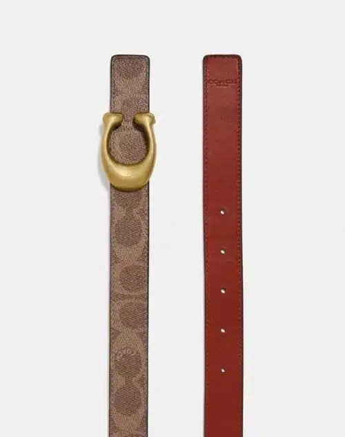 Coach Sculpted Signature Reversible Belt In Signature Canvas