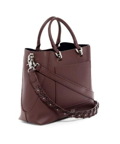 ZAC Zac Posen ETA Large Purple Leather Satchel Handbag