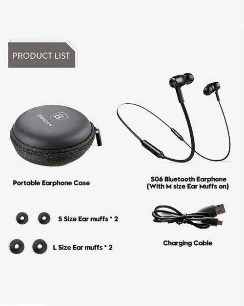 Baseus S06 Neckband Bluetooth Earphone Wireless headphone For Xiaomi iPhone earb