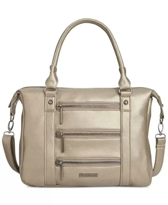 Rampage Triple Zip Satchel Gunmetal