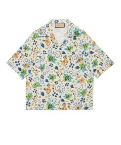 Gucci Retro Flower Print Viscose Shirt