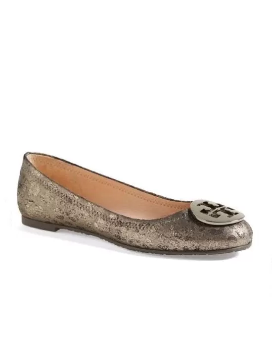 Tory Burch Powder Cheetah Print Reva Logo Ballet Flats