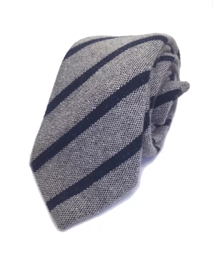 Wool-Silk Twill Strip Donegal Tie