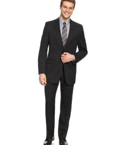 DKNY Trim Fit Mens Wool 2-Piece Business Suit