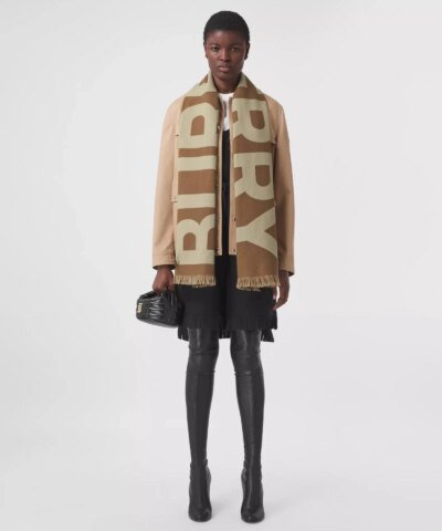 Burberry Women's Logo Wool Jacquard Scarf