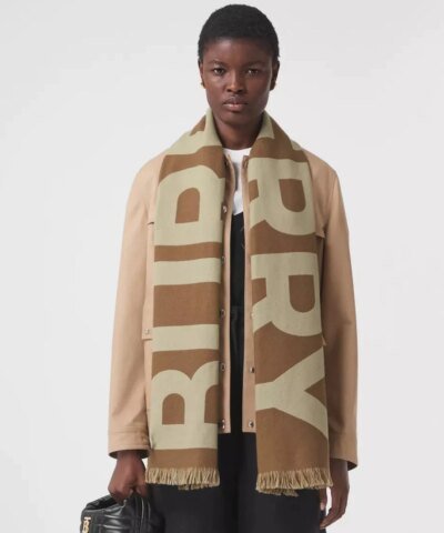 Burberry Women's Logo Wool Jacquard Scarf